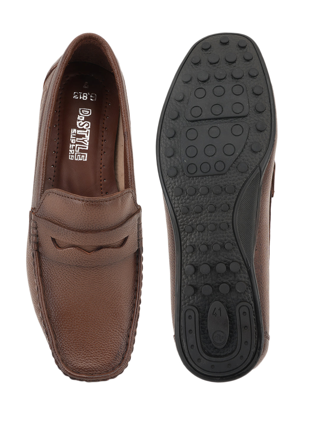 Men's Tan Leather Casual Loafers