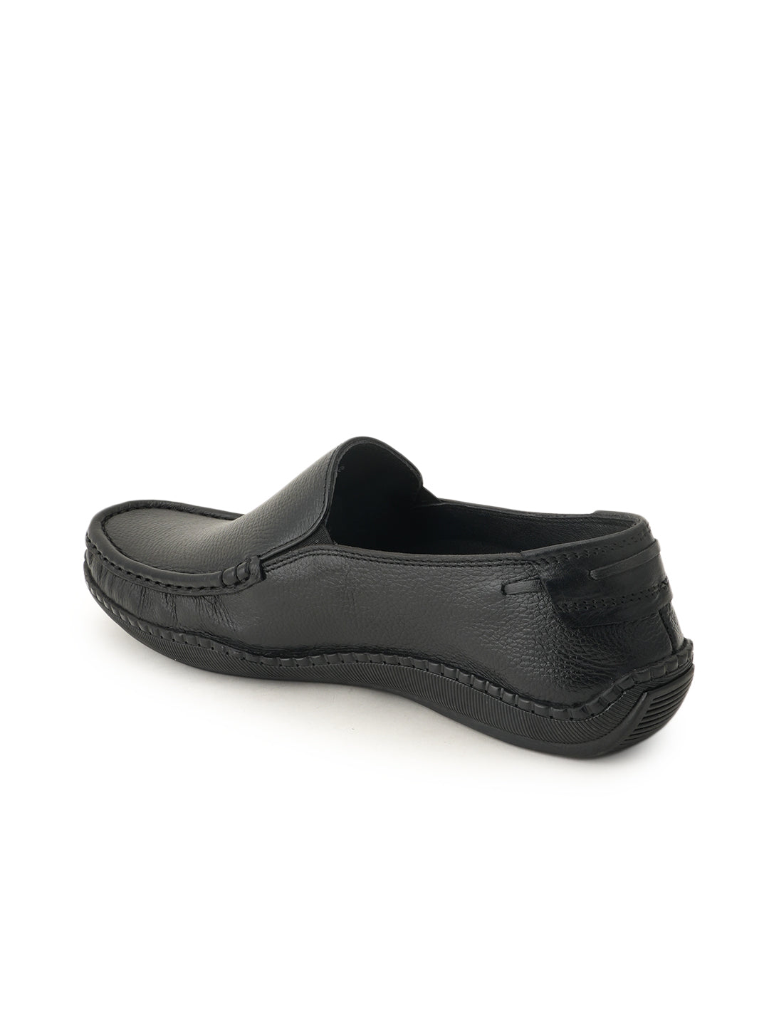 Men's Black Leather Casual Loafers