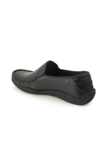 Men's Black Leather Casual Loafers