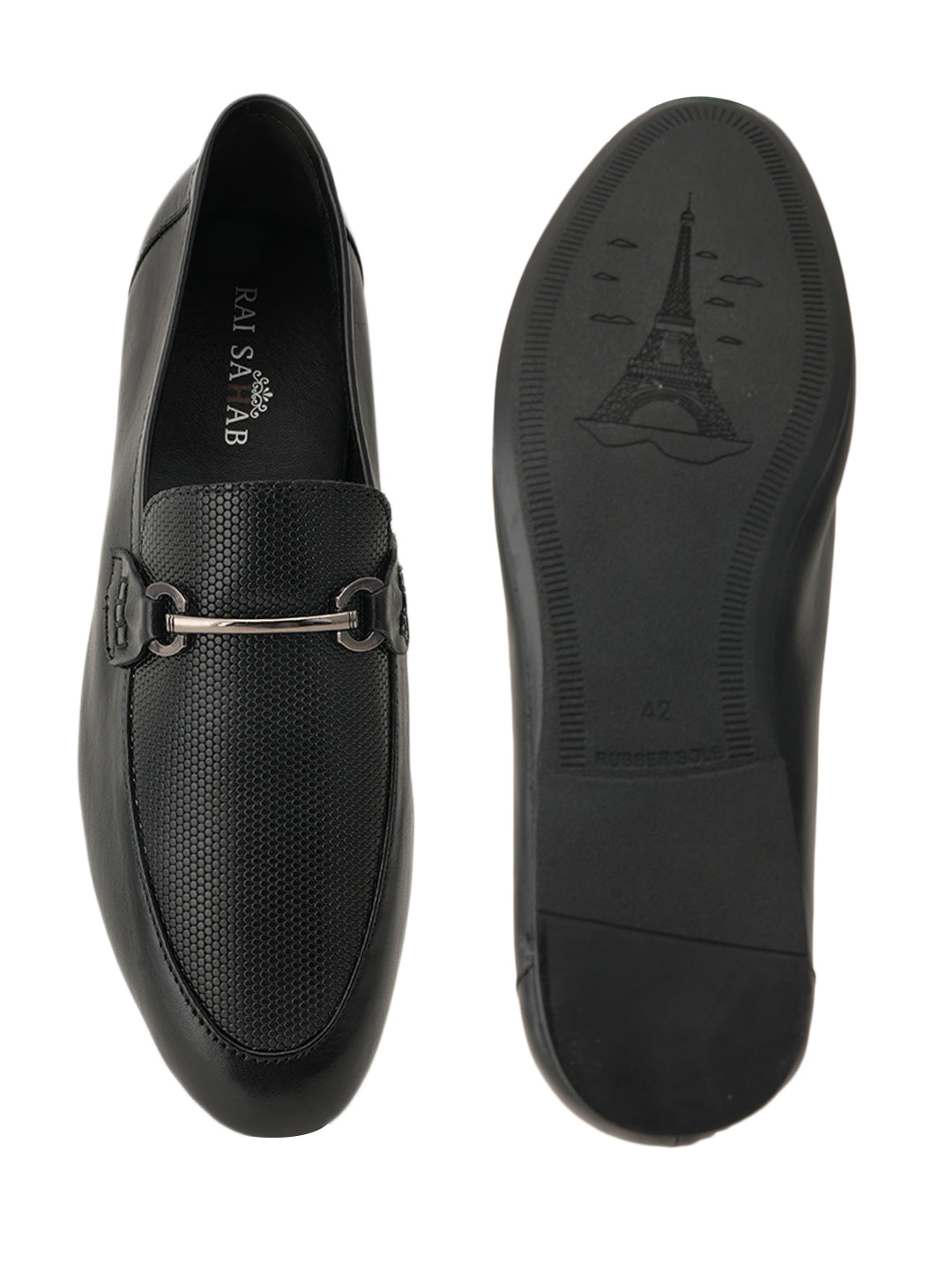 Style Shoes Delhi  Men's Black Leather Casual Loafers
