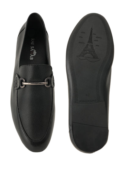 Style Shoes Delhi  Men's Black Leather Casual Loafers