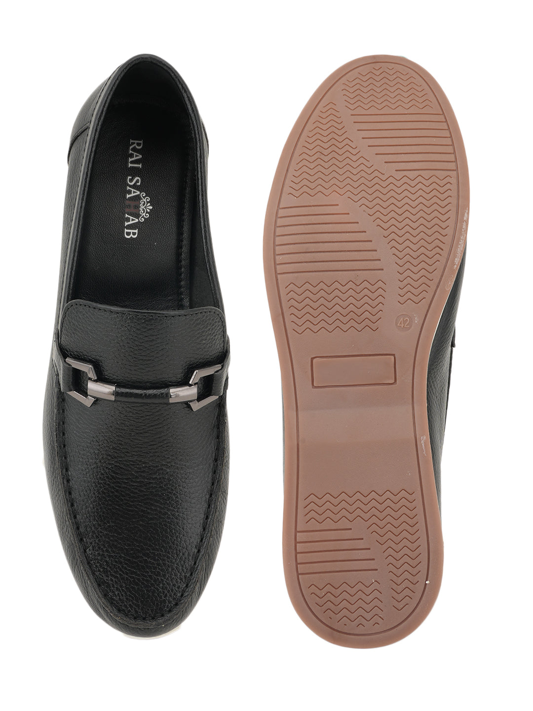 Men's Black Leather Casual Loafers