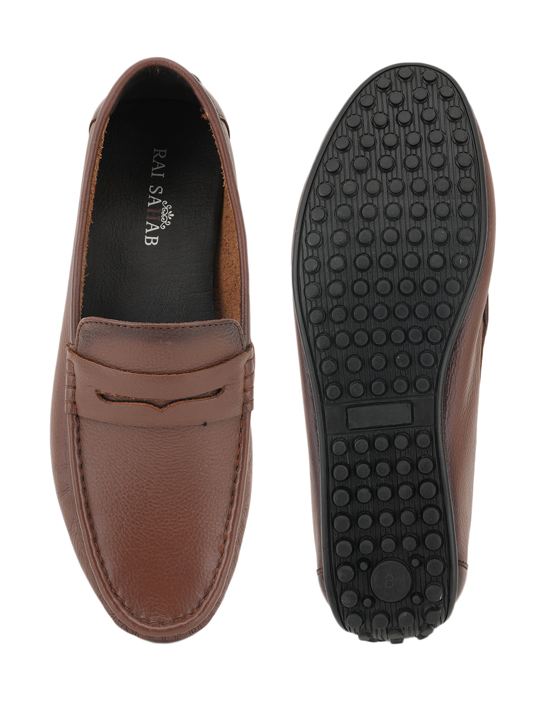 Men's Tan Leather Casual Loafers