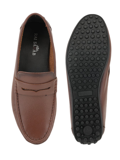 Men's Tan Leather Casual Loafers