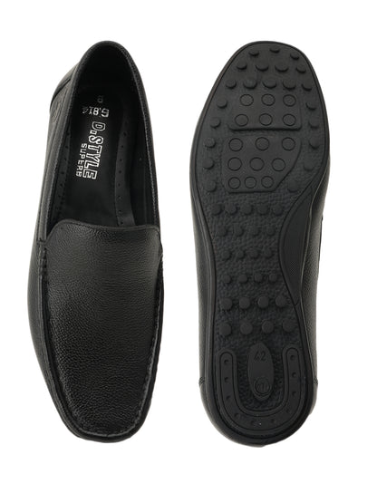 Men's Black Leather Casual Loafers