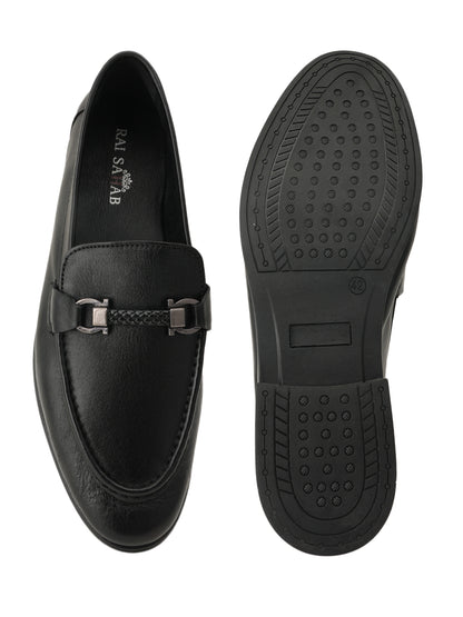 Men's Black Leather Casual Loafers