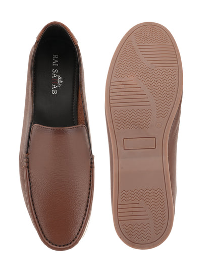 Men's Tan Leather Casual Loafers