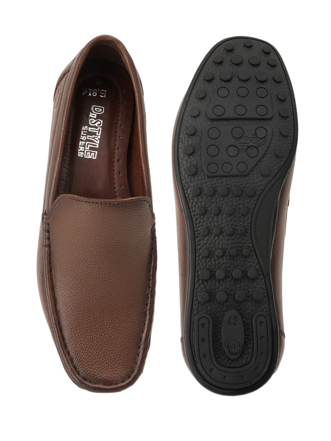 Men's Tan Leather Casual Loafers