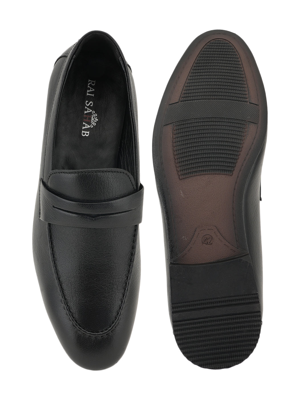 Men's Black Leather Casual Loafers