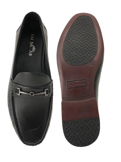 Men's Black Leather Casual Loafers