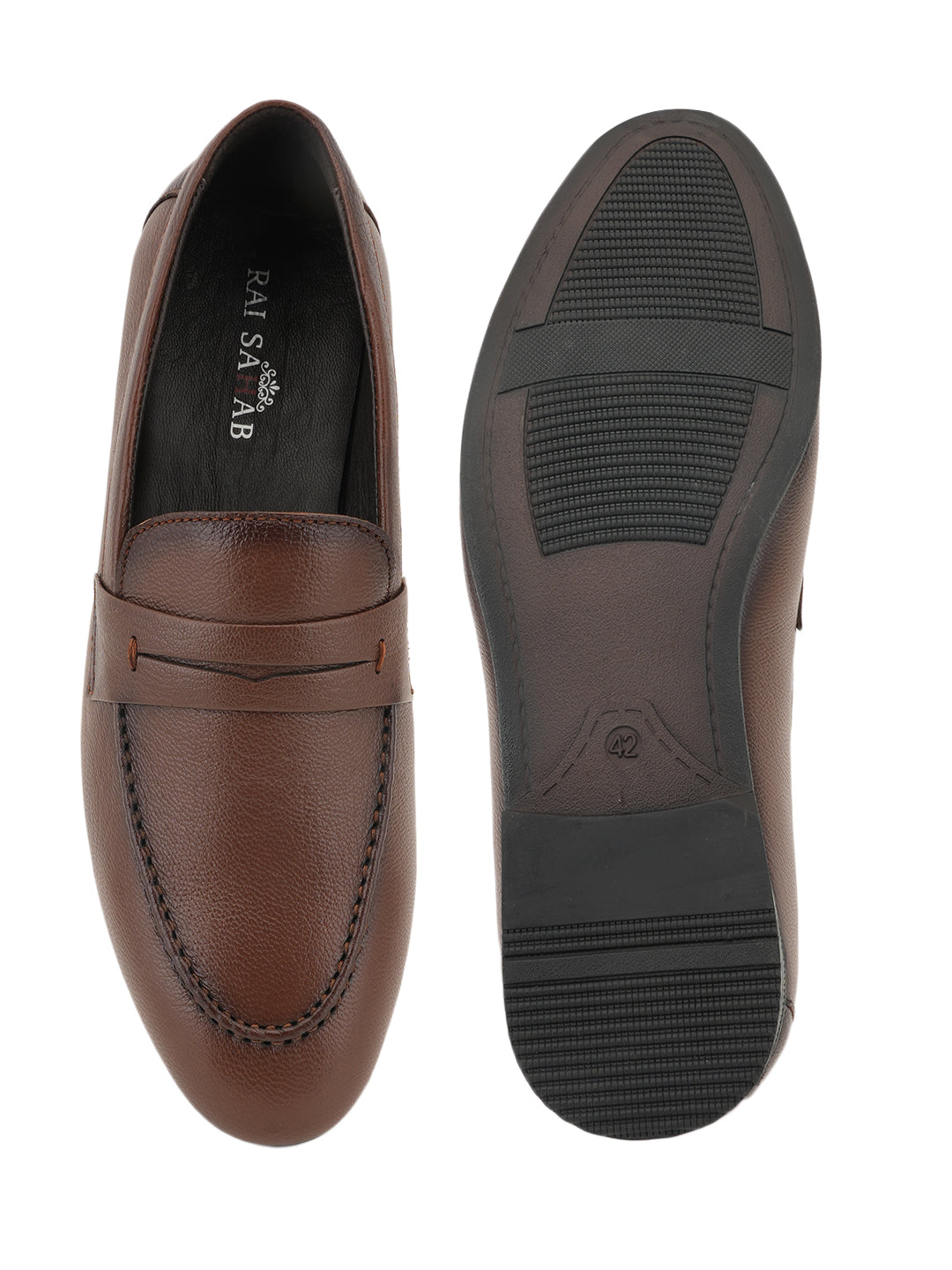 Men's Tan Leather Casual Loafers