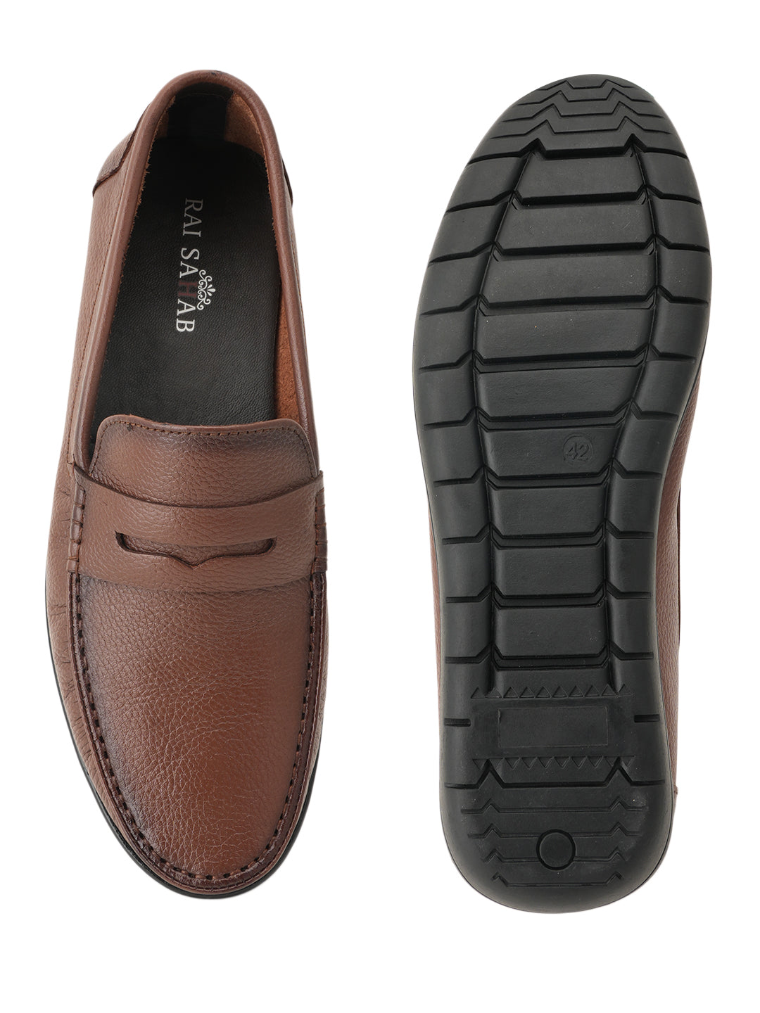 Men's Tan Leather Casual Loafers