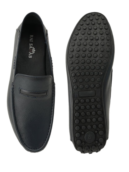 Men's Blue Leather Casual Loafers