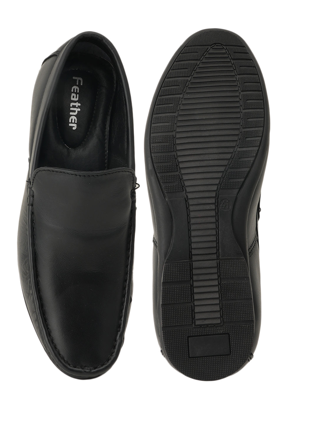 Men's Black Leather Casual Loafers