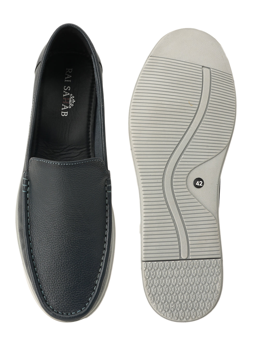 Men's Blue Leather Casual Loafers