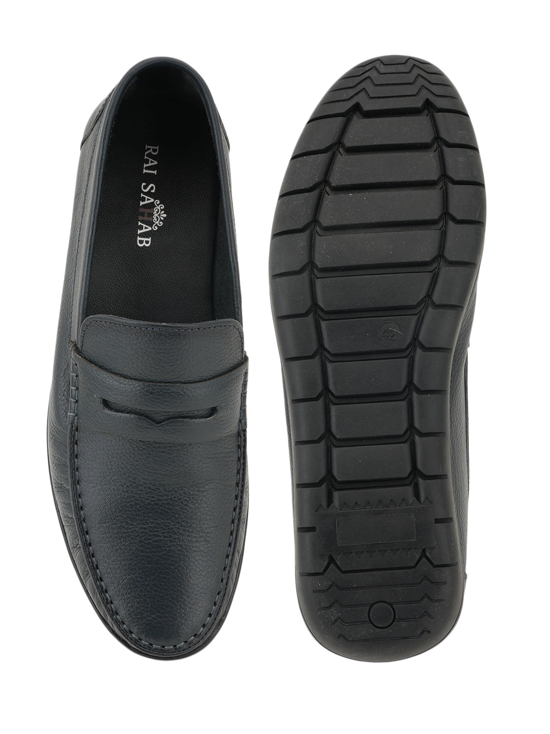Men's Blue Leather Casual Loafers