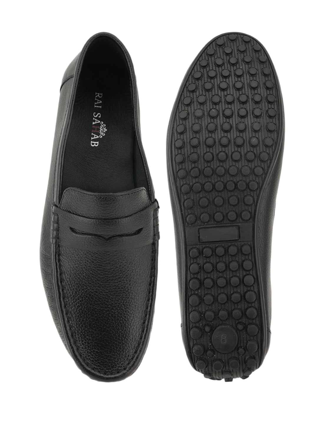 Men's Black Leather Casual Loafers