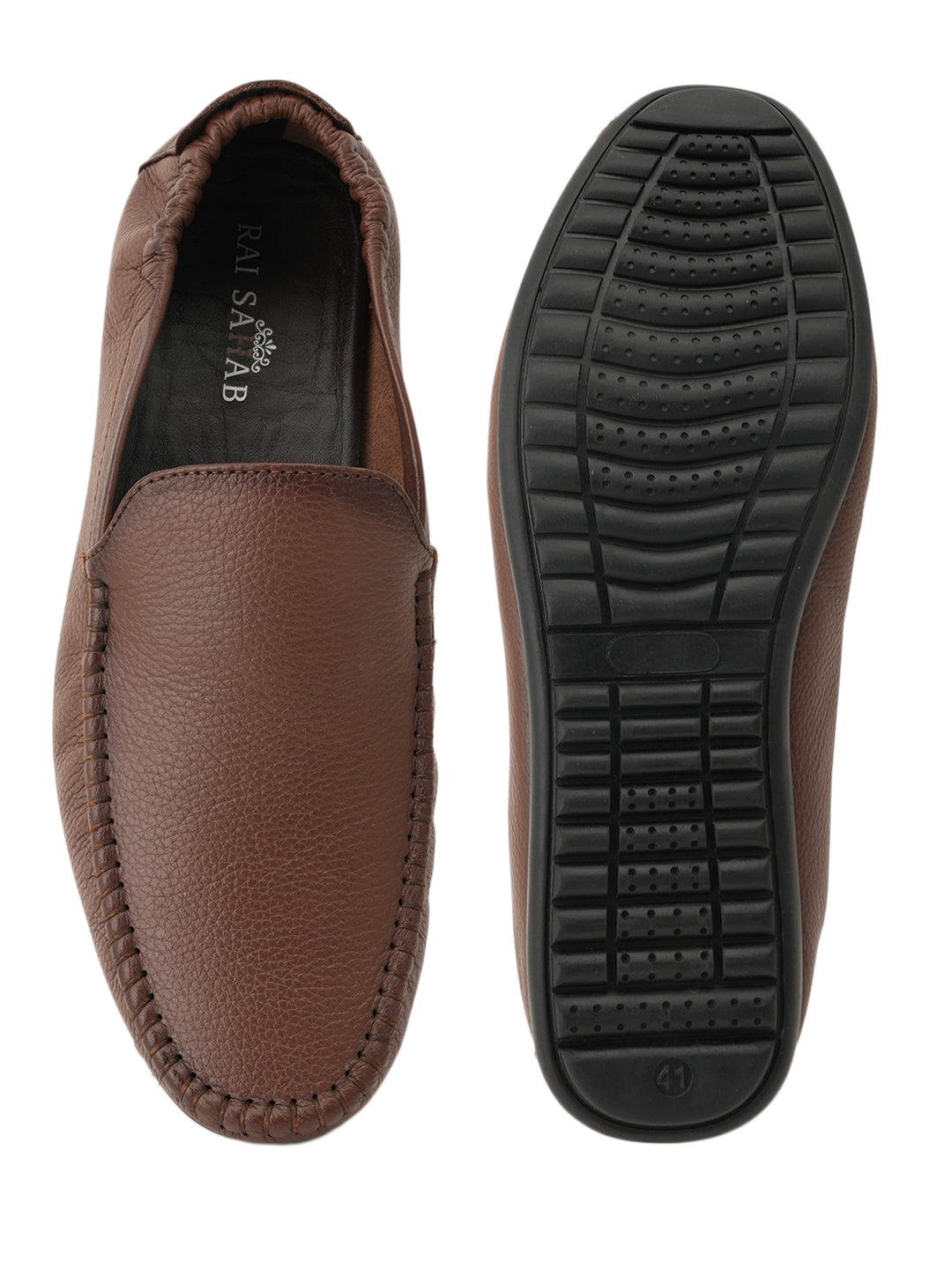 Men's Tan Leather Casual Loafers