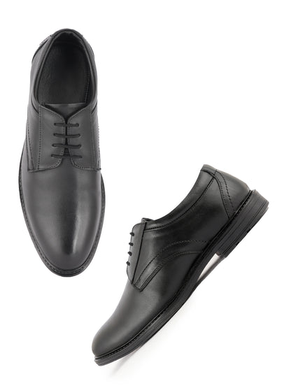 Black Men Leather Formal Derby Shoes