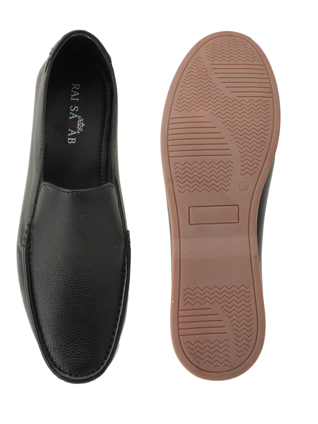 Men's Black Leather Casual Loafers