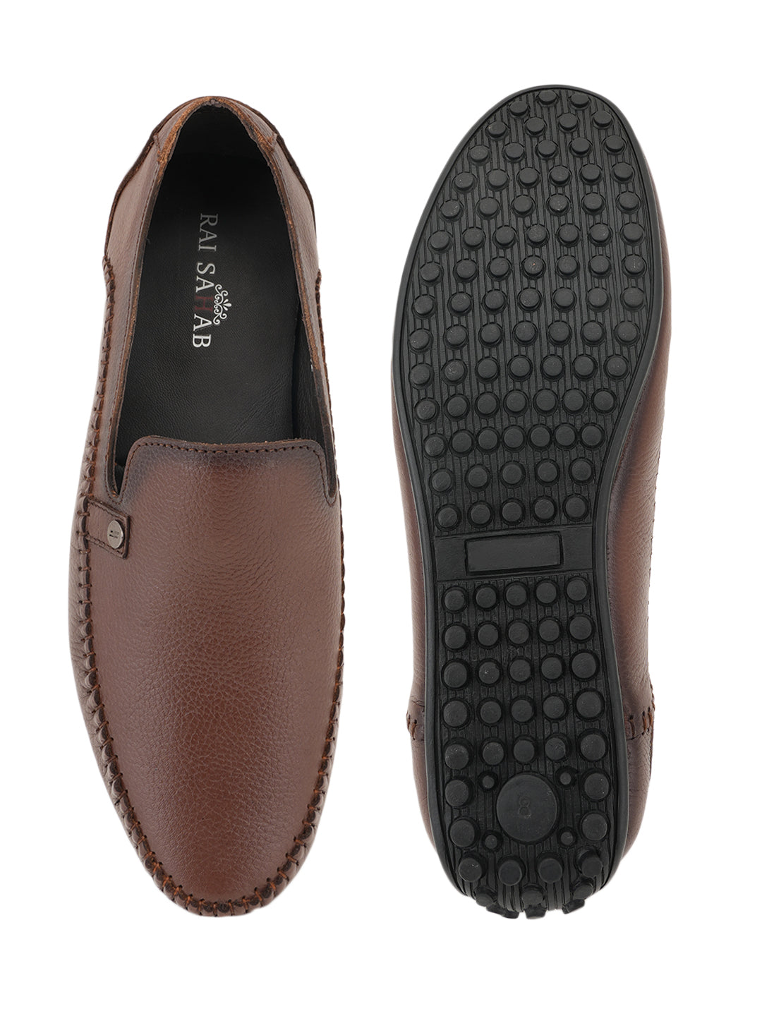Men's Tan Leather Casual Loafers