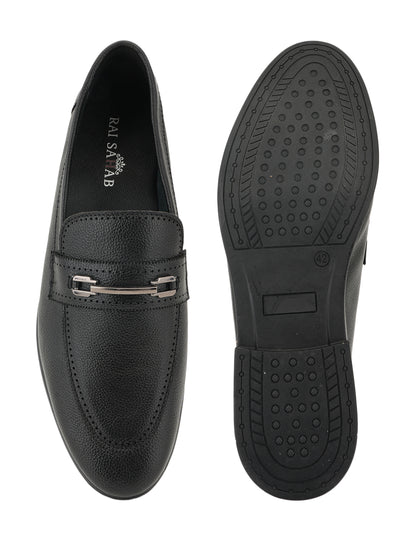 Men's Black Leather Casual Loafers