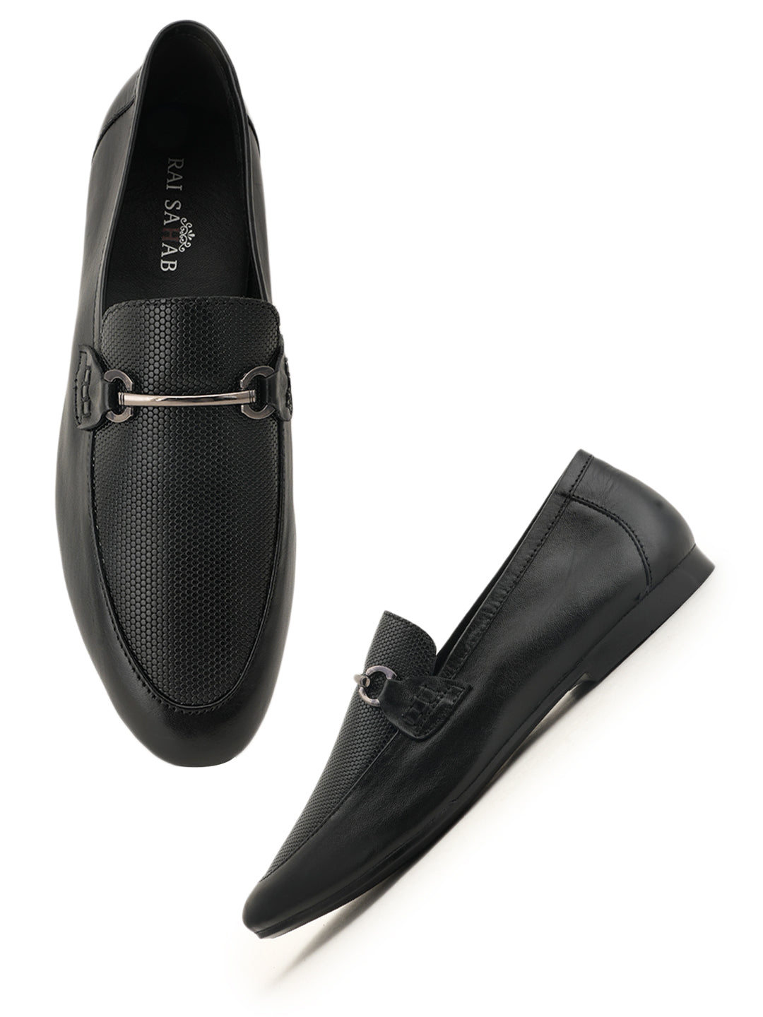 Style Shoes Delhi  Men's Black Leather Casual Loafers