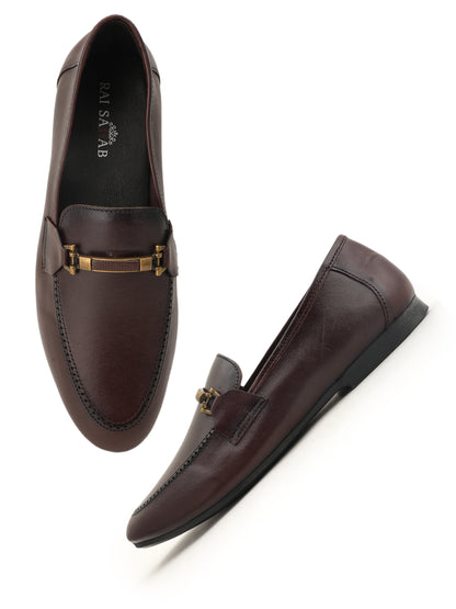 Men's Cherry Leather Casual Loafers