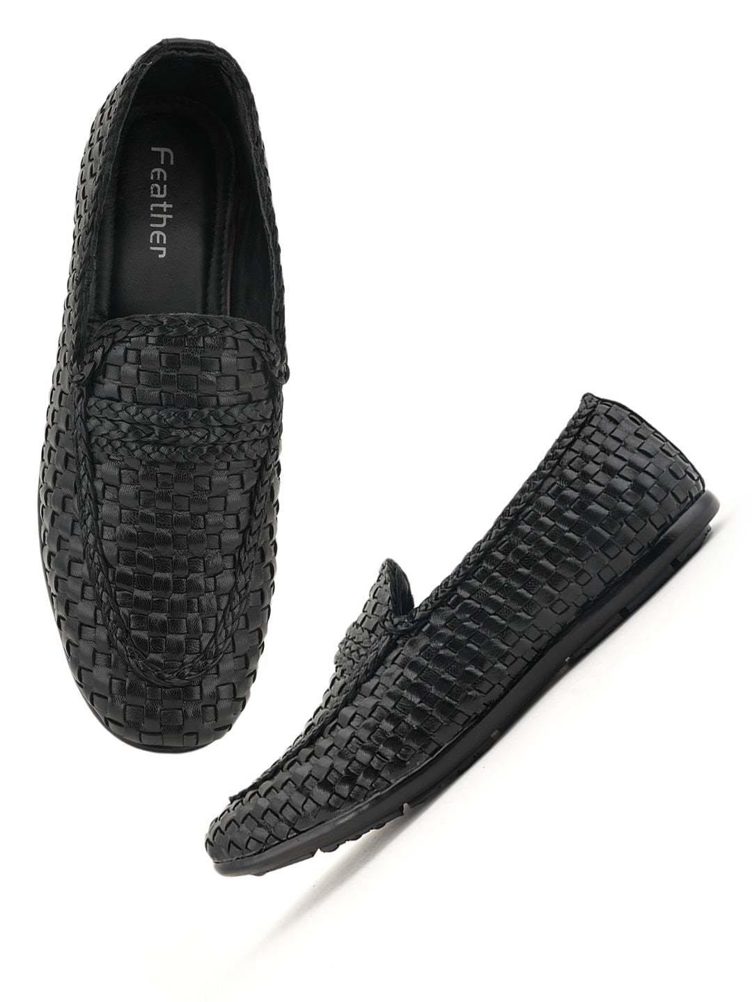 Men's Black Leather Casual Loafers