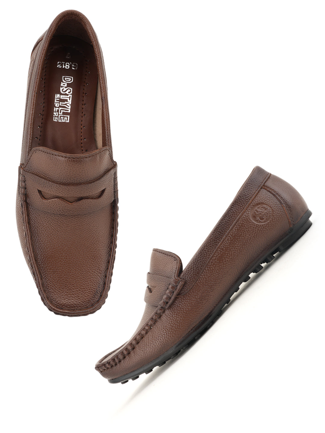 Men's Tan Leather Casual Loafers