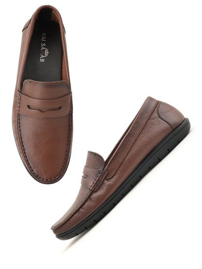 Men's Tan Leather Casual Loafers