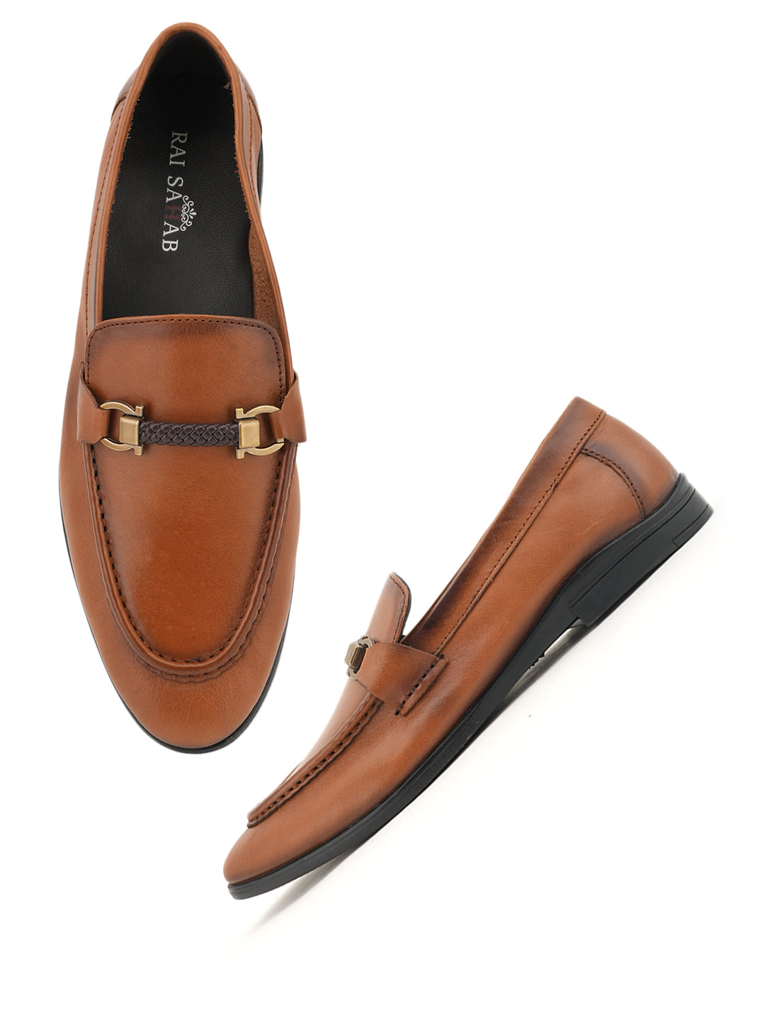 Men's Tan Leather Casual Loafers