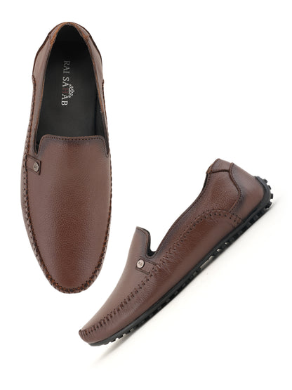Men's Tan Leather Casual Loafers