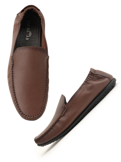 Men's Tan Leather Casual Loafers