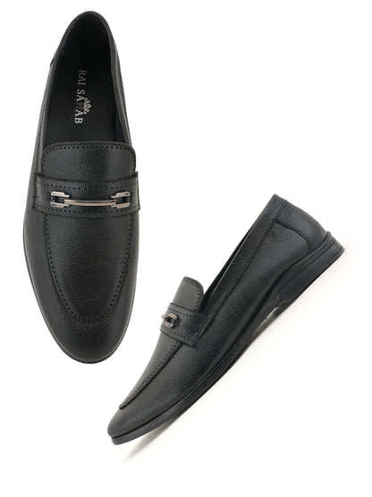 Men's Black Leather Casual Loafers