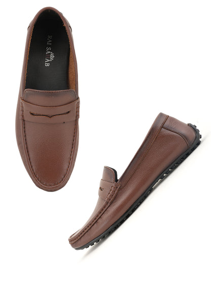 Men's Tan Leather Casual Loafers