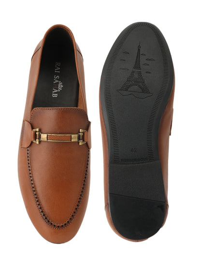 Men's Tan Leather Casual Loafers