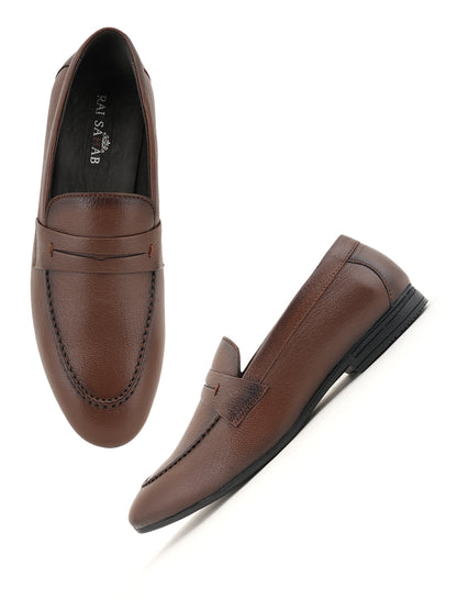 Men's Tan Leather Casual Loafers