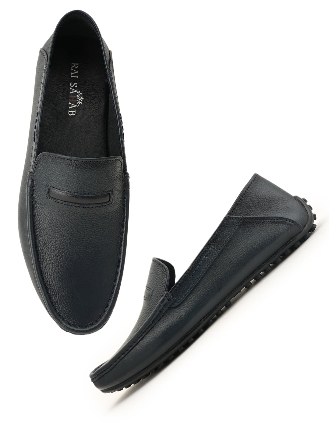 Men's Blue Leather Casual Loafers