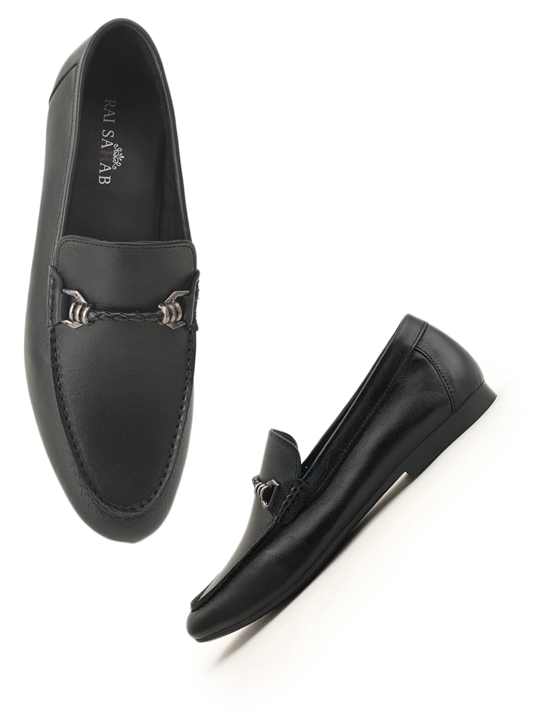 Men's Black Leather Casual Loafers