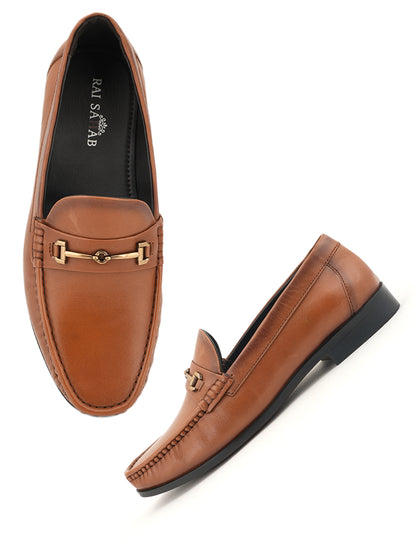 Men's Tan Leather Casual Loafers