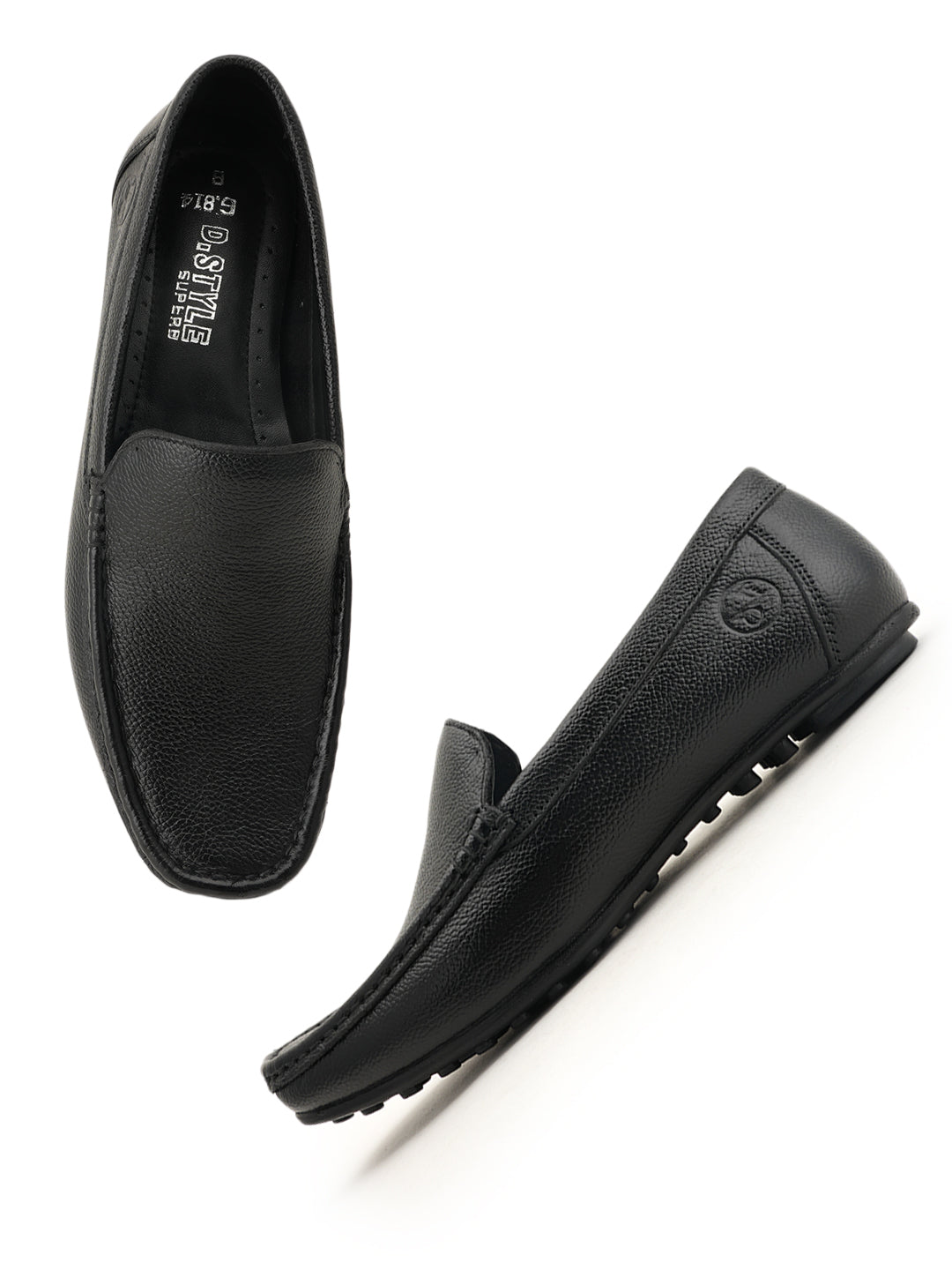 Men's Black Leather Casual Loafers