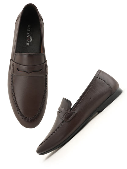 Style Shoes Delhi  Men's Brown Leather Casual Loafers