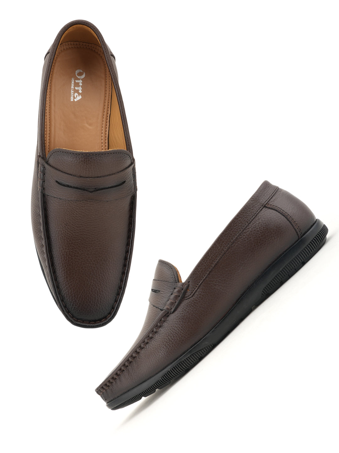 Men's Brown Leather Casual Loafers