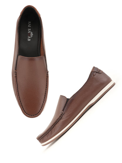 Men's Tan Leather Casual Loafers