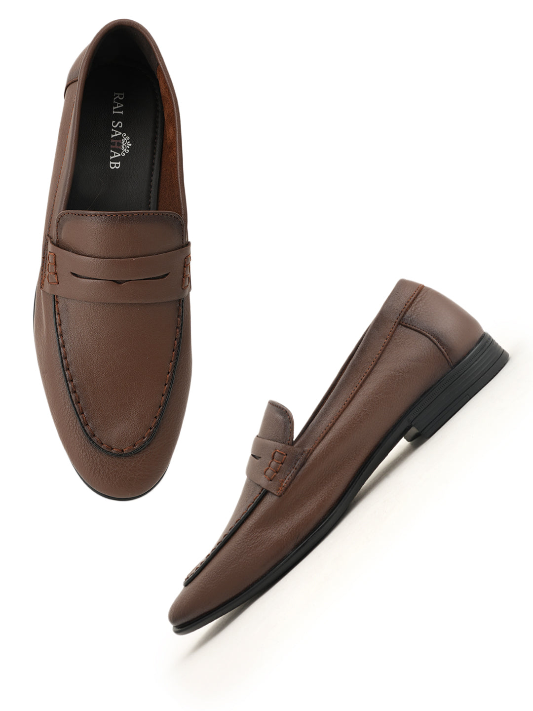 Men's Tan Leather Casual Loafers