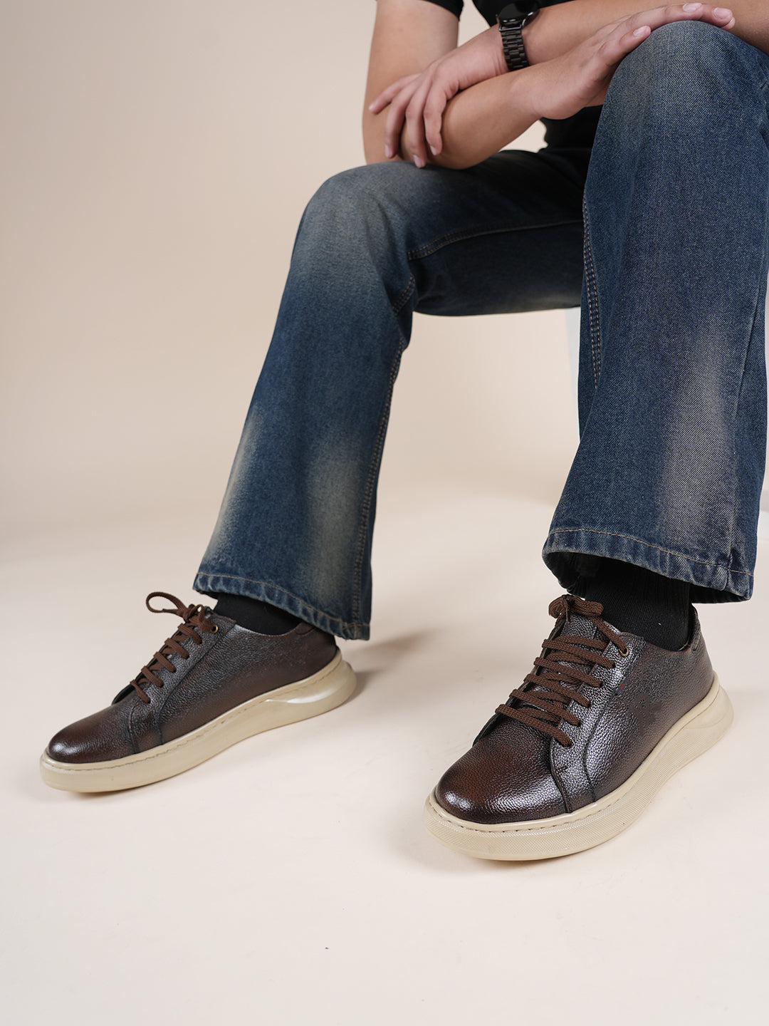 Men's Brown Leather Casual Shoes
