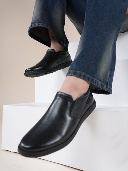 Men's Black Leather Casual Shoes