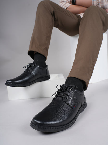 Men's Black Leather Casual Shoes
