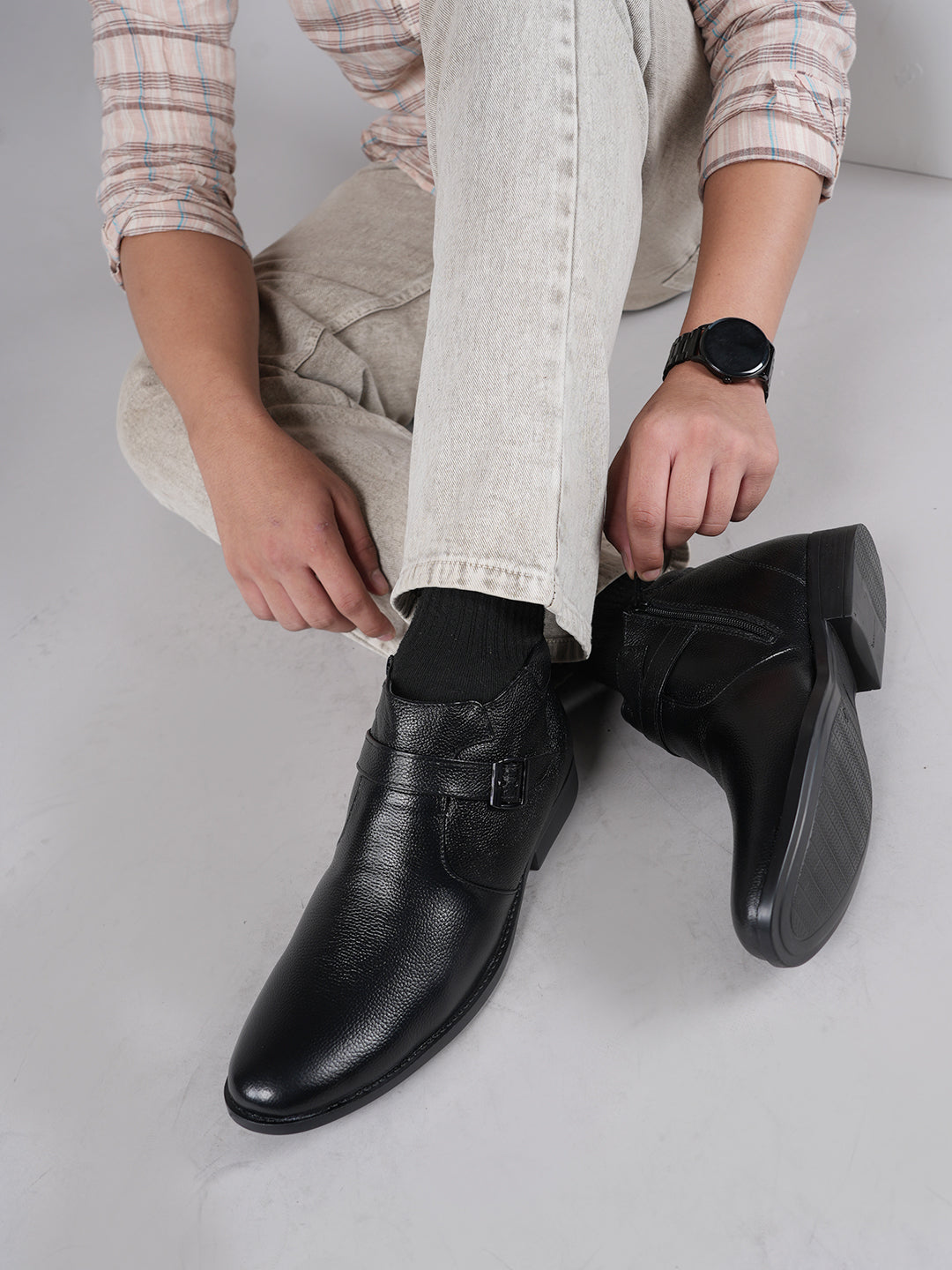 Men's Black Leather Boots
